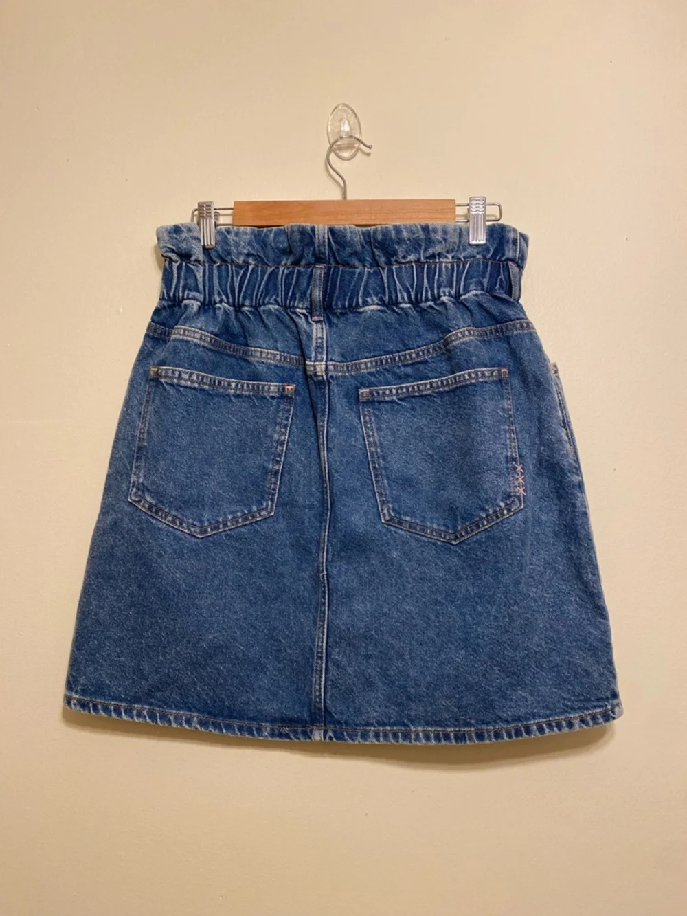 Scotch & Soda Blue Denim Paperbag Waist Mini Skirt. Size L